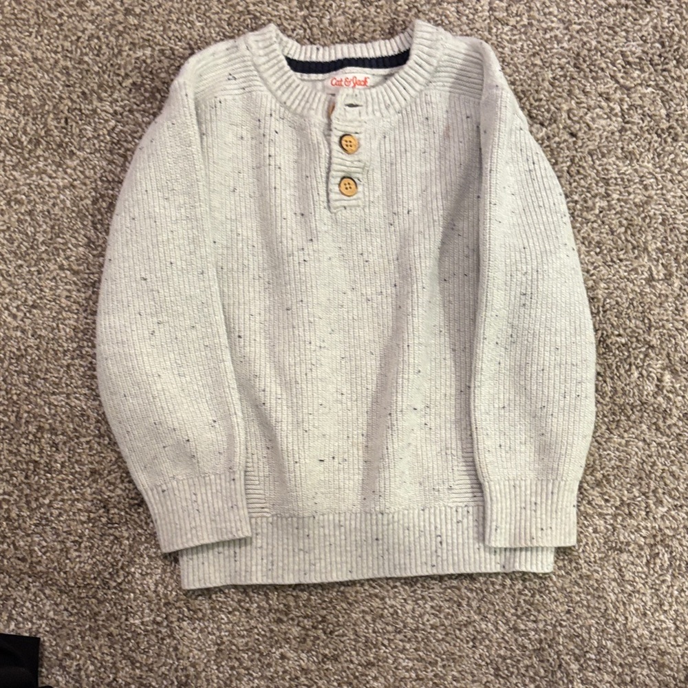 Cat & Jack Men's Light Gray Crewneck Sweater